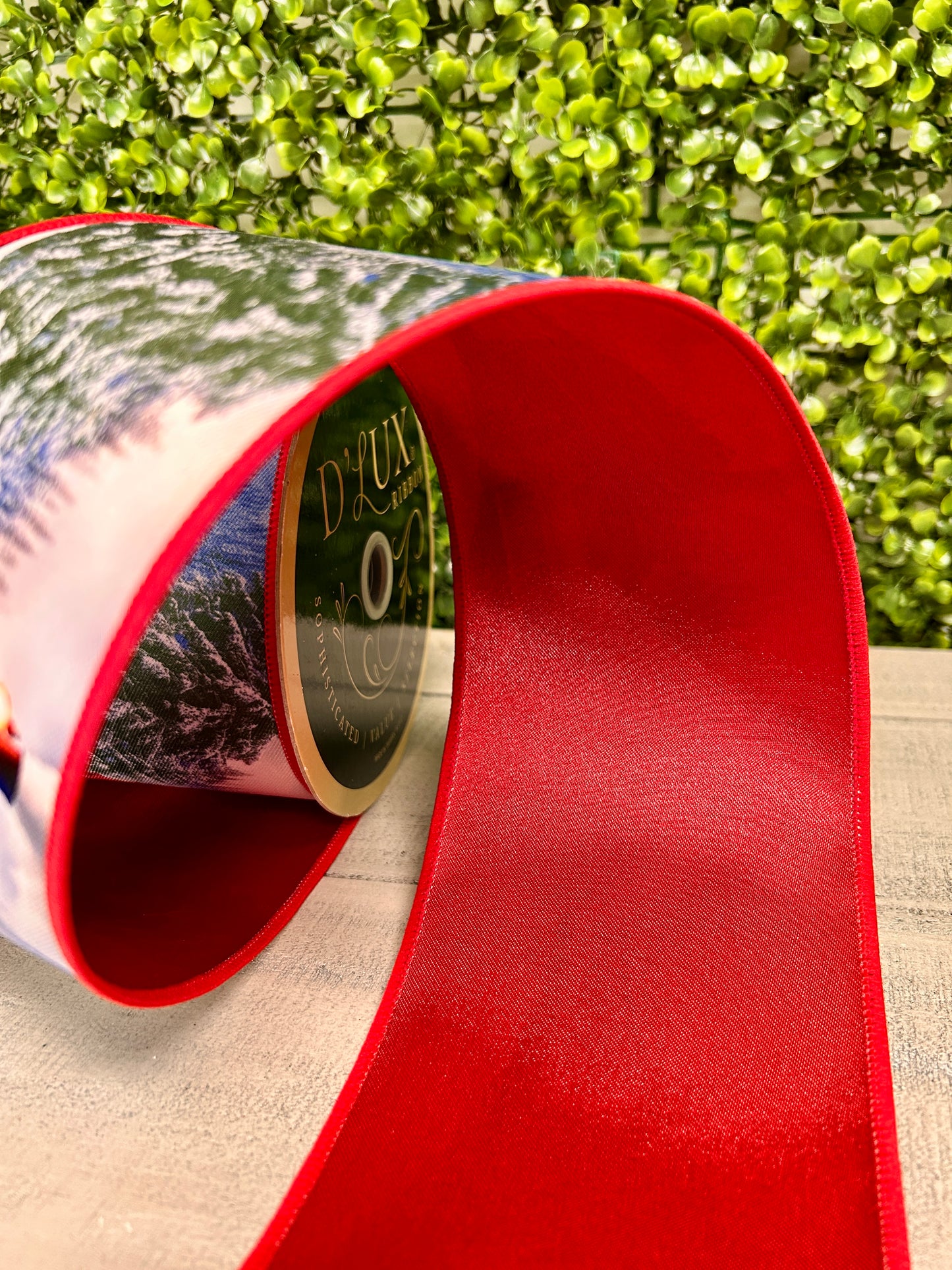 4 Inch By 10 Yard Winter Train Fused Ribbon