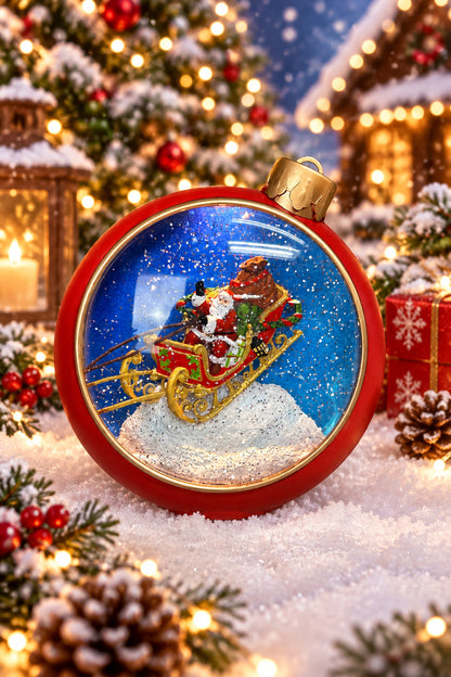 8.5 Inch Musical LED Lighted Spinning Water Globe With Santa Holiday Scene