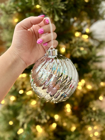 5 Inch Ball Ornament Silver