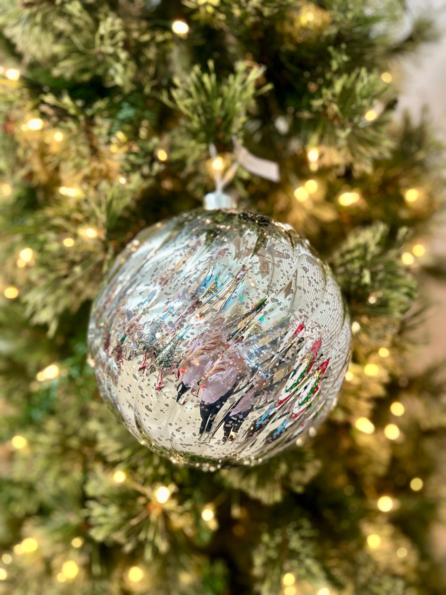 8 Inch Ball Ornament Silver