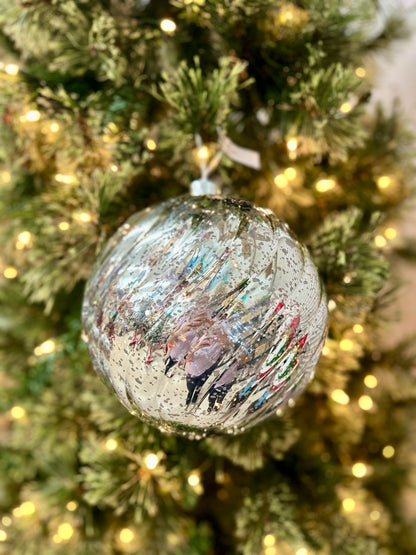 8 Inch Ball Ornament Silver