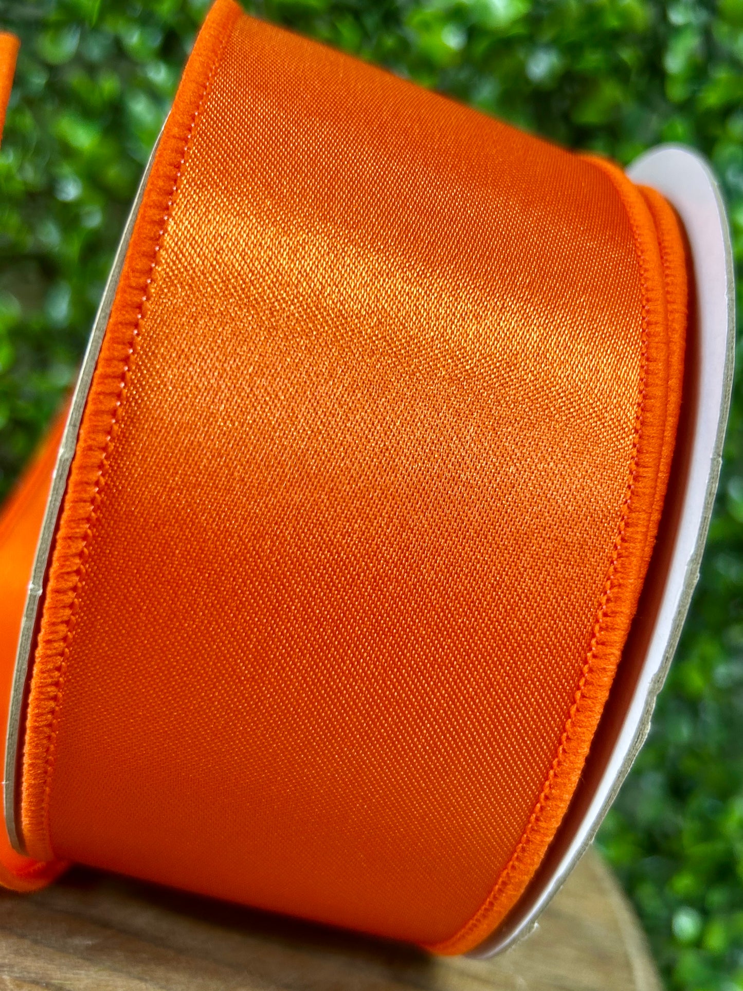 2.5 Inch By 10 Yard Orange Satin Fused Ribbon