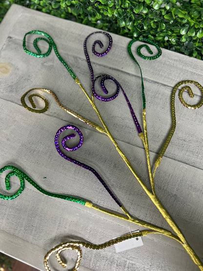 29.5 Inch Mardi Gras Laser Sequin Coil Spray
