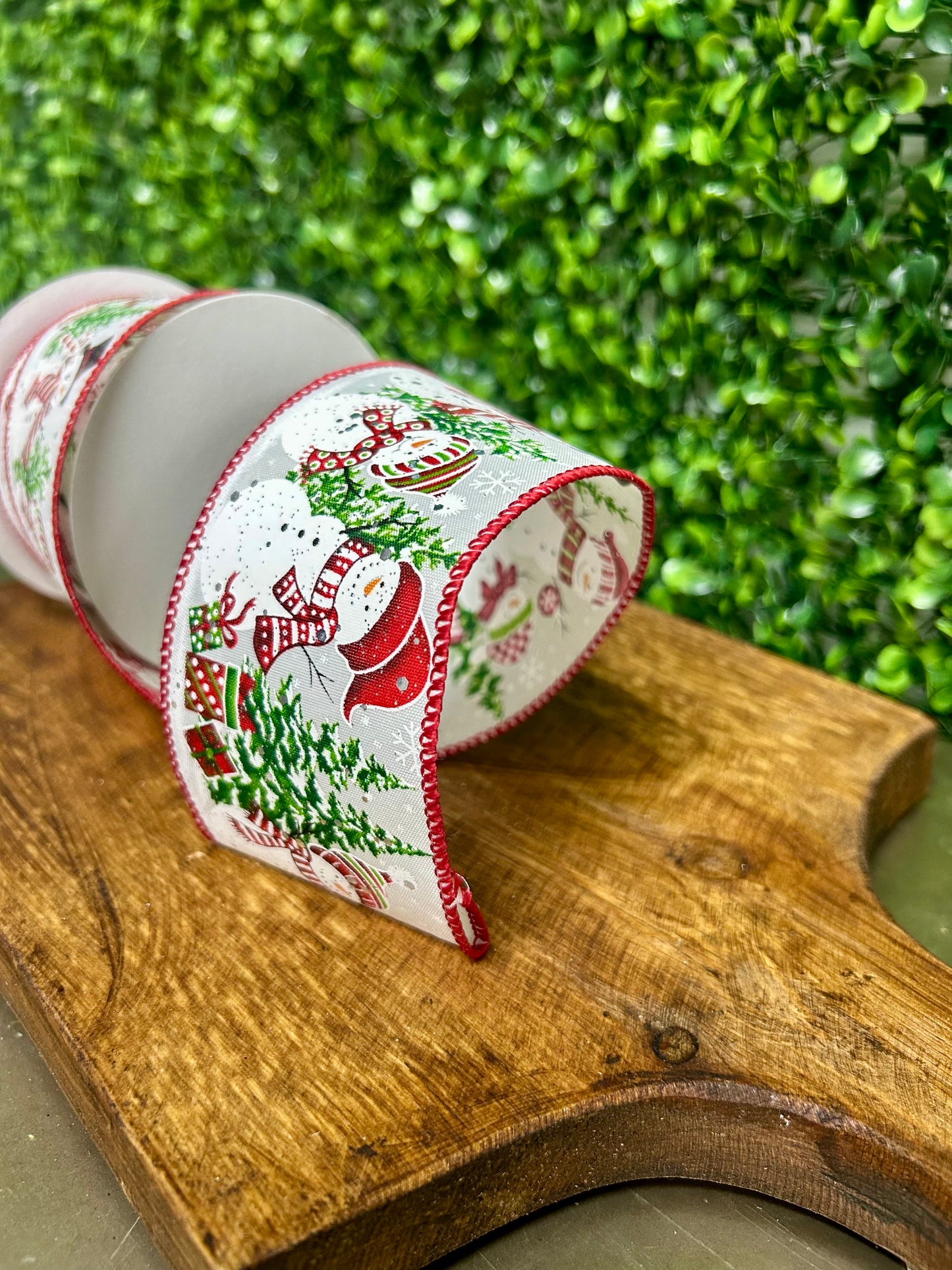 2.5 Inch By 10 Yard Snowmen And Presents Ribbon
