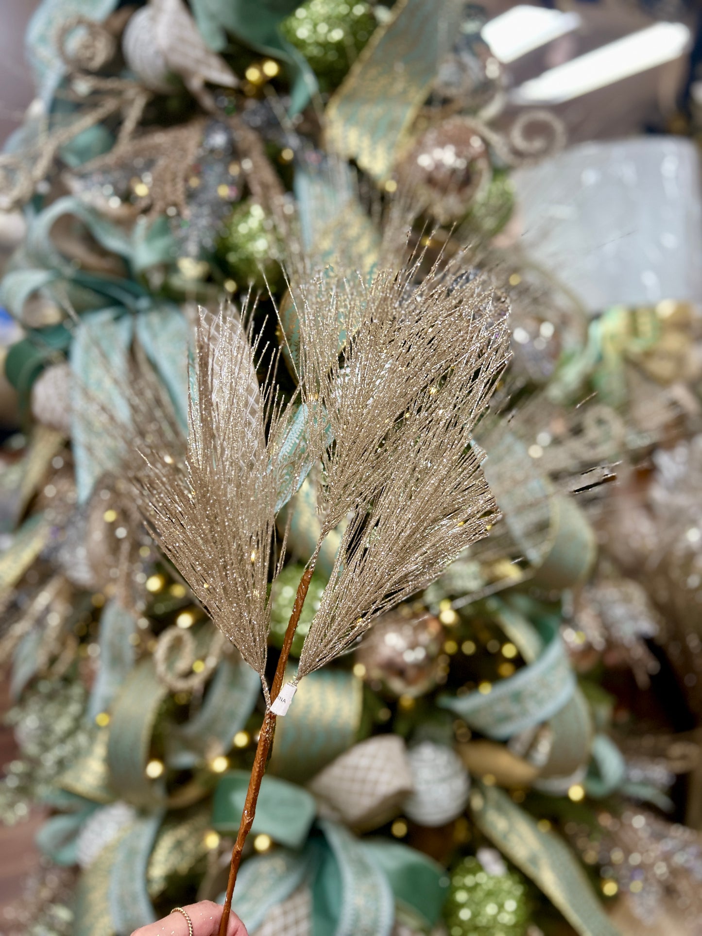 25 Inch Champagne Pine And Needle Branch