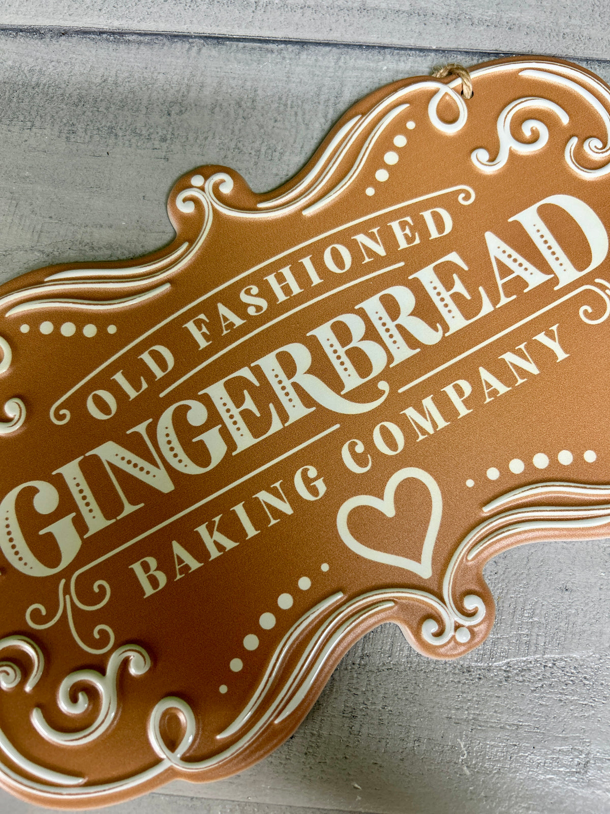 11.5 Inch Tan Gingerbread Baking Company Metal Sign