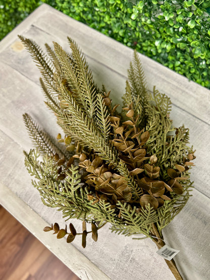 22 Inch Green Eucalyptus Mixed Leaf Bush