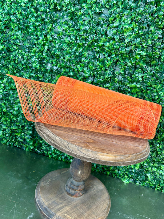 10.5 Inch By 10 Yard Orange Faux Jute Border Stripe Mesh