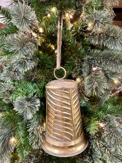 11 Inch Gold Metal Bell Ornament