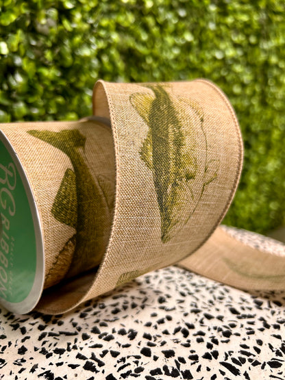 2.5 Inch By 10 Yard Fresh Water Fish On Royal Ribbon