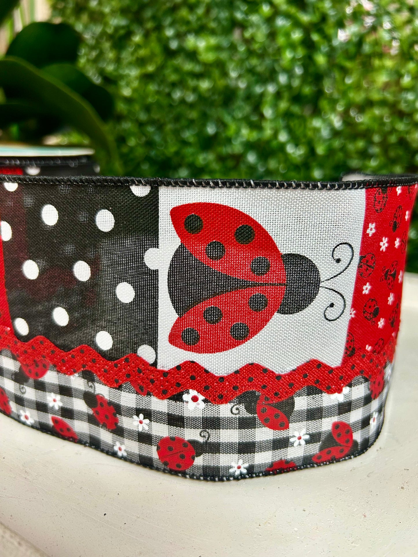 4 Inch By 10 Yards Ladybug Ricrac Ribbon