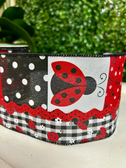 4 Inch By 10 Yards Ladybug Ricrac Ribbon