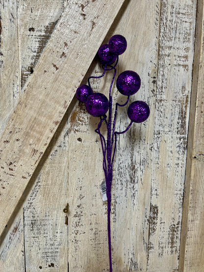 18 Inch Purple Glitter Ball Spray