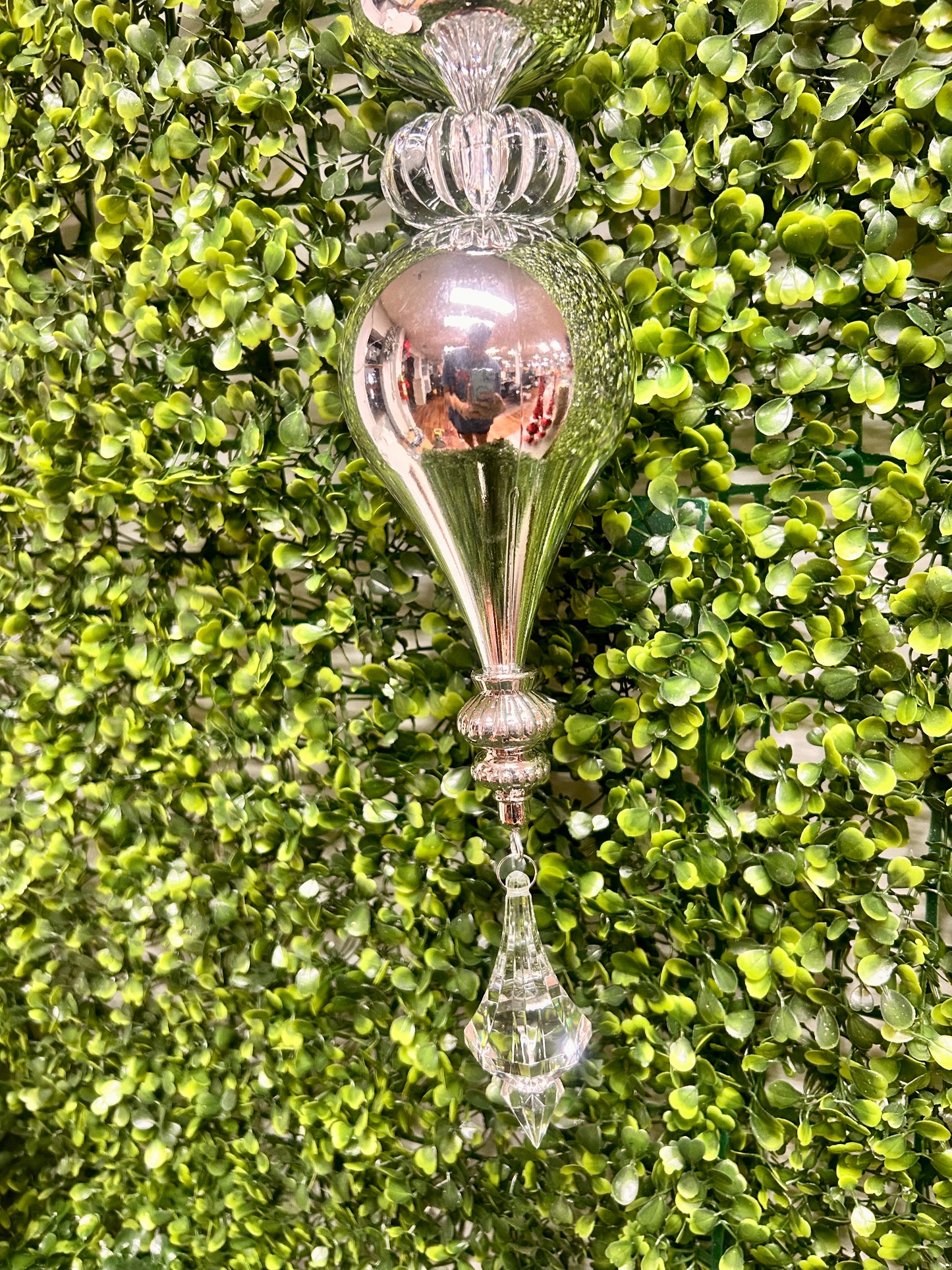 18 Inch Silver Finial Ornament