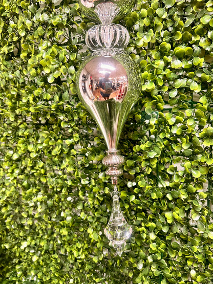 18 Inch Silver Finial Ornament