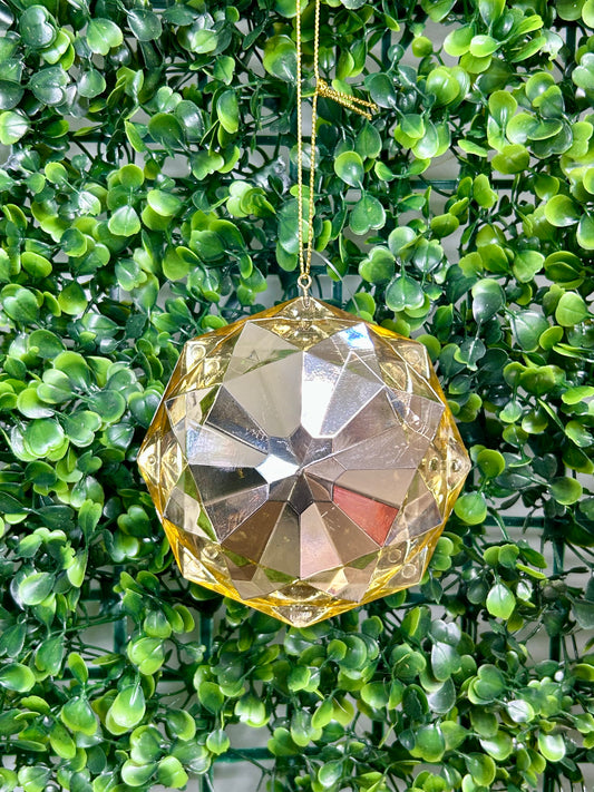 4 Inch Gold Acrylic Octagon Diamond Ornament