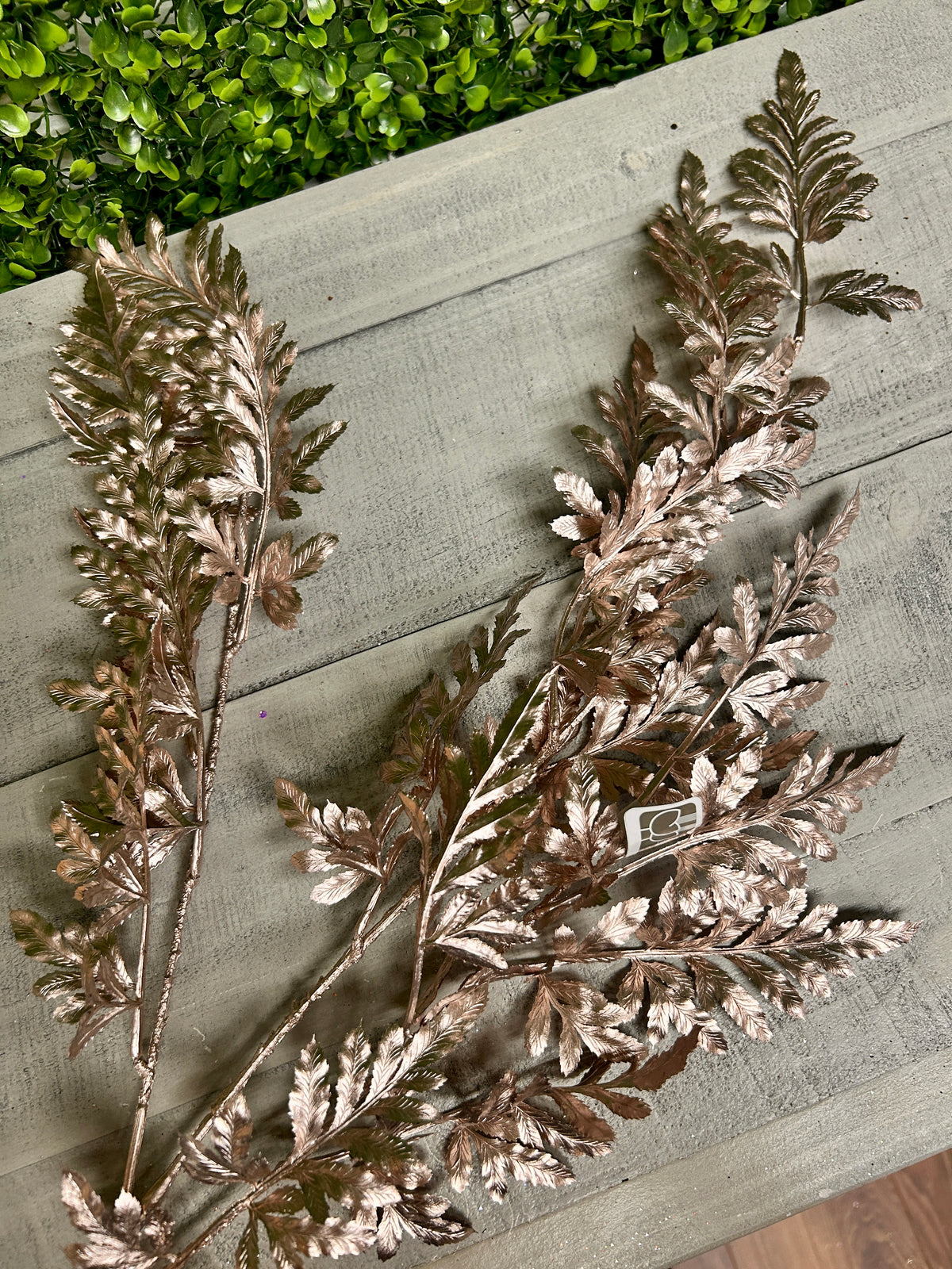 38 Inch Rose Gold Metallic Fern Spray