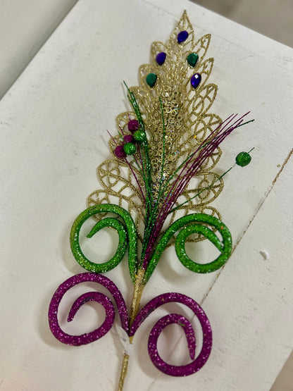 26 Inch Glitter Jewel Fluer De Lis Spray