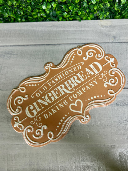 11.5 Inch Tan Gingerbread Baking Company Metal Sign