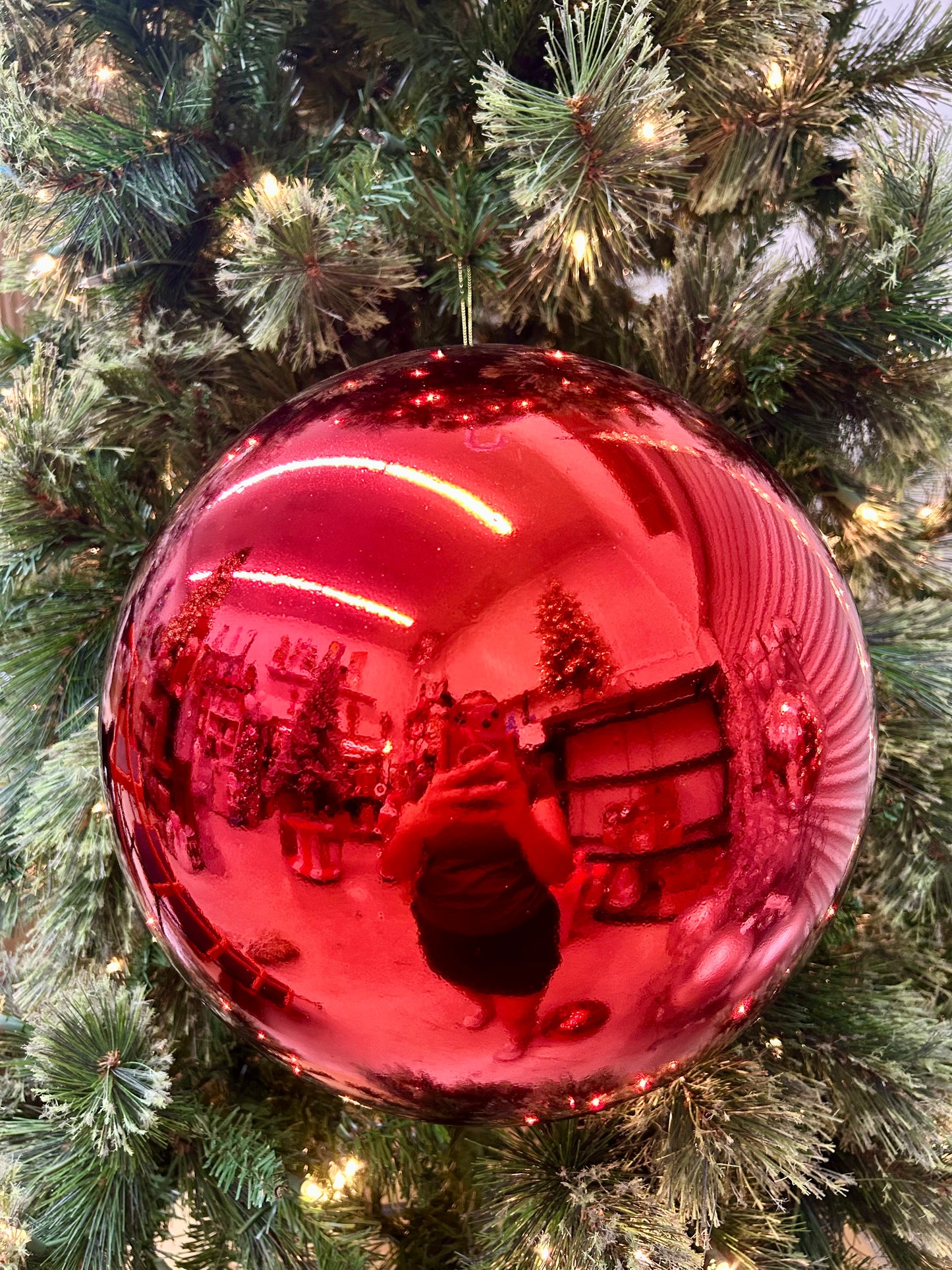 12 Inch Shiny Red Smooth Ball Ornament