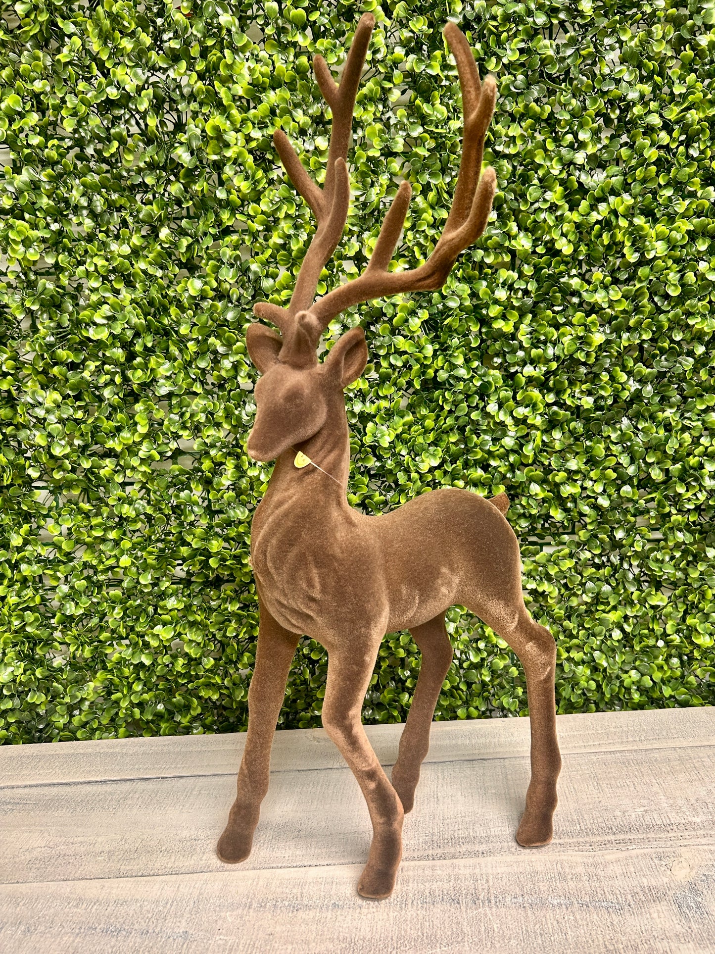 21 Inch Brown Flocked Deer Two Styles