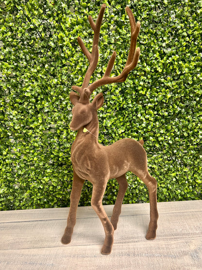 21 Inch Brown Flocked Deer Two Styles