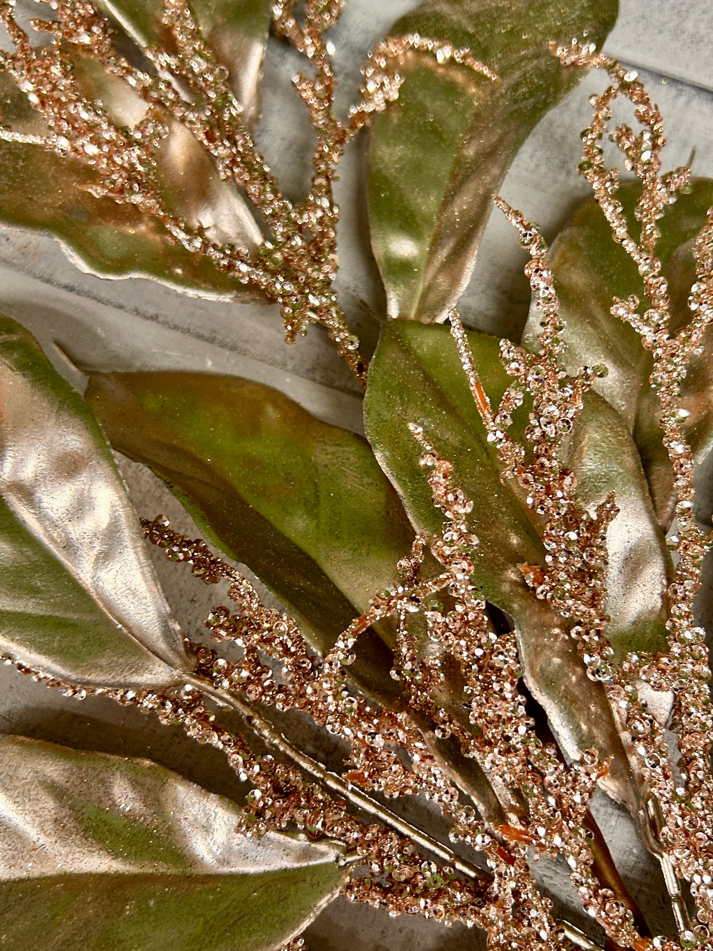 24 Inch Champagne Magnolia Leaf Spray