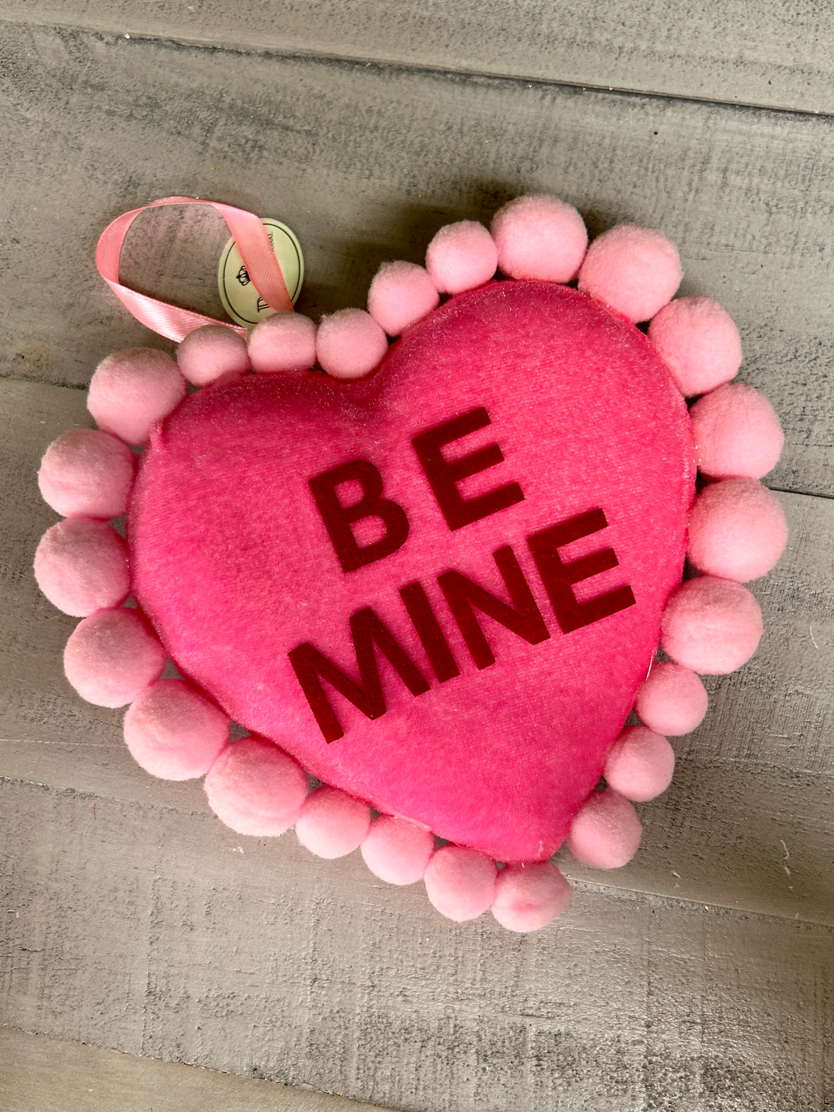 7.5 Inch Pink And Red Velvet Conversation Pompom Heart Three Styles