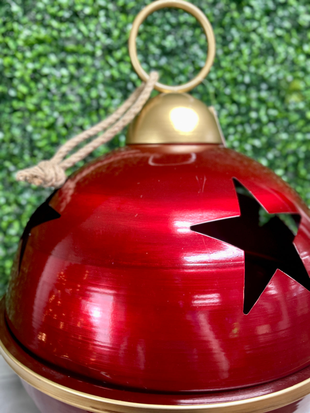 16 Inch Burgundy And Gold Bell Ornament