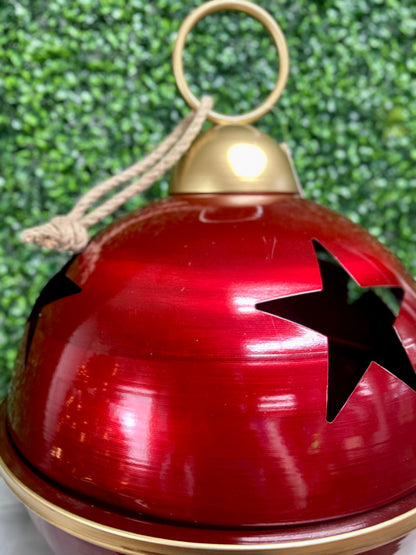 16 Inch Burgundy And Gold Bell Ornament