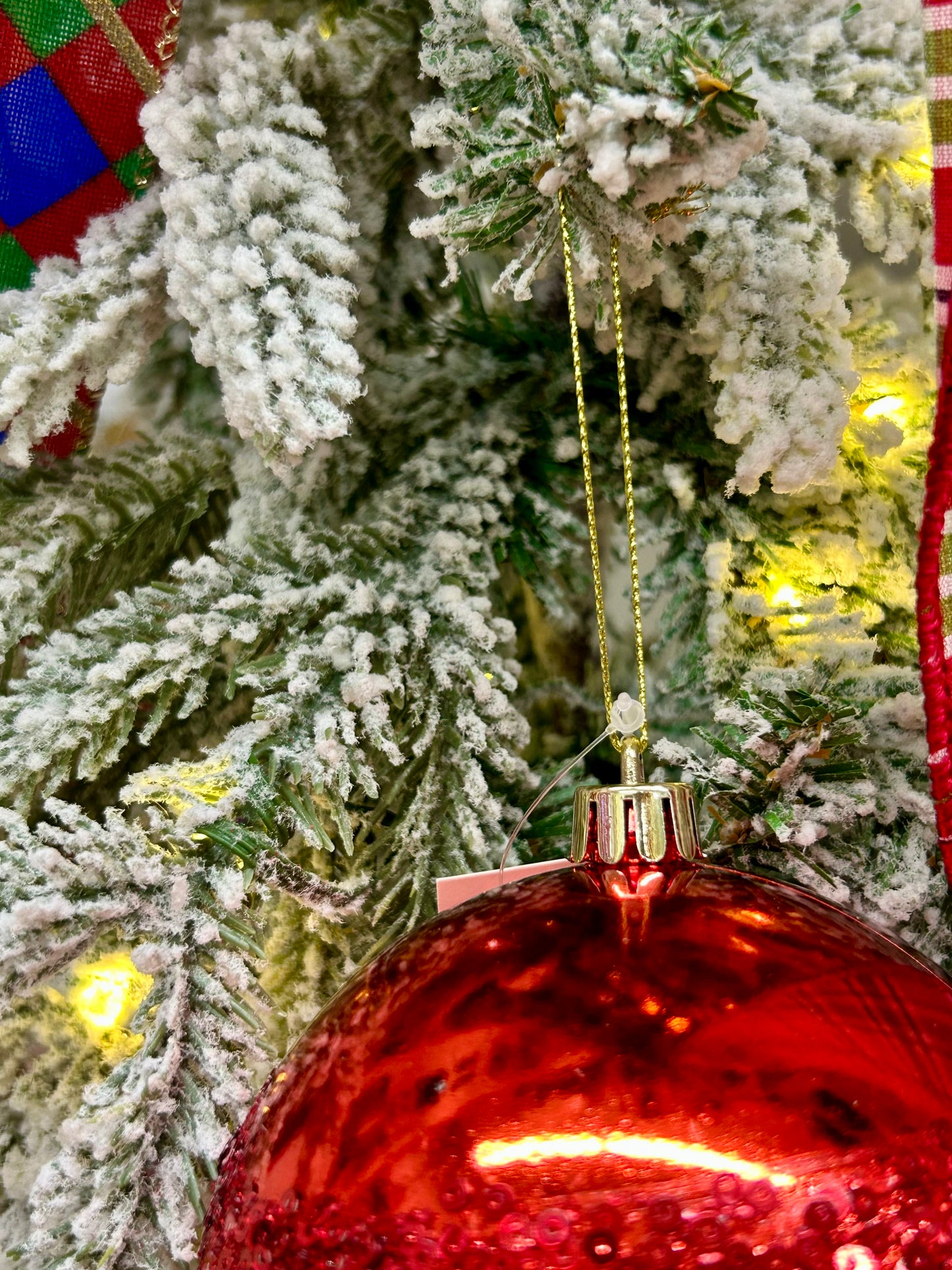 4 Inch Red Sequin Ball Ornament