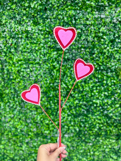 25 Inch Felt Pearl Chain Heart Spray
