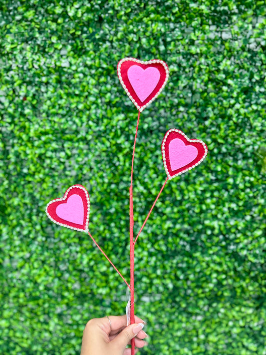 25 Inch Felt Pearl Chain Heart Spray