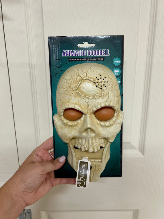 9 Inch Light Up Talking Skull Doorbell