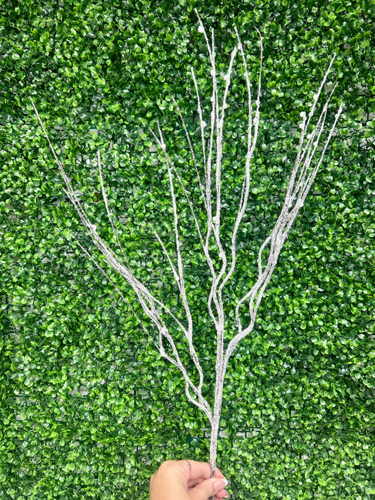 32 Inch Frosted Curly Twig Spray
