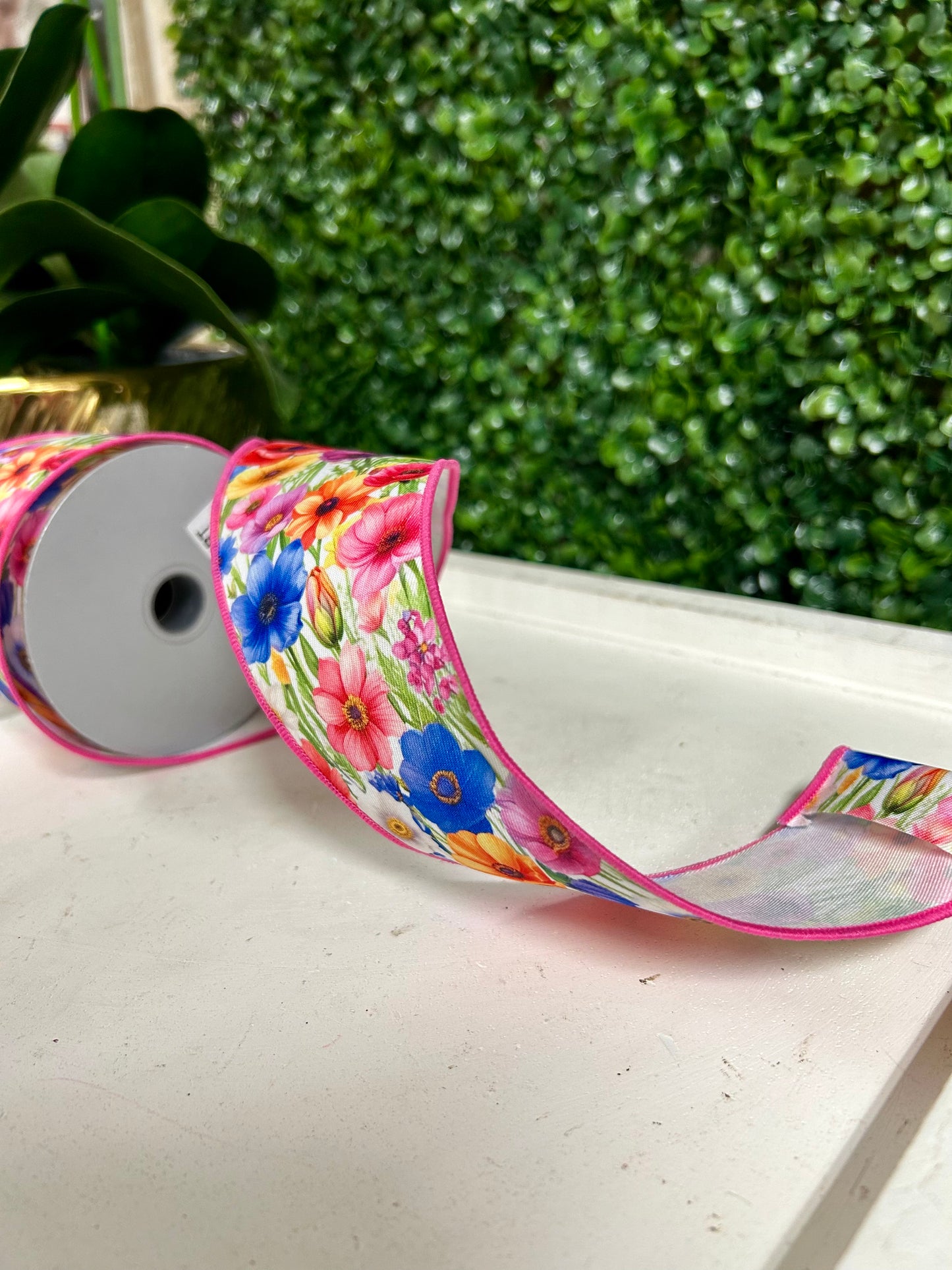 2.5 Inch By 10 Yard Bright Florals Ribbon