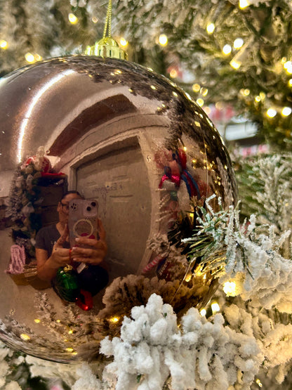 6 Inch Shiny Chocolate Brown Smooth Ball Ornament