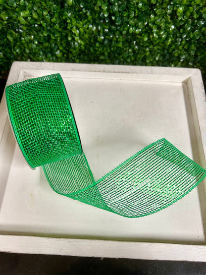 3 Inch By 20 Yards Designer Netting Kelly Green With Emerald Glamour