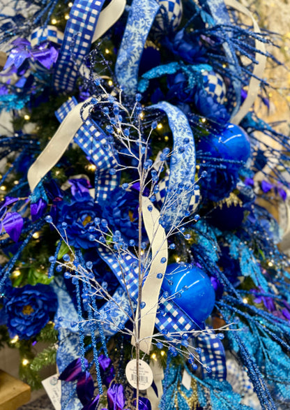 26 Inch Royal Blue Acrylic Glitter Bead Spray