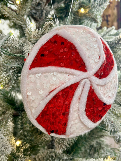 6 Inch Pinwheel Peppermint Lollipop Ornament