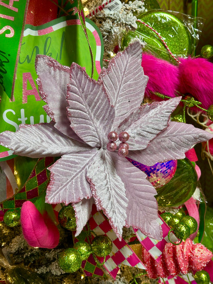 12.5 Inch Lavender Velvet Poinsettia