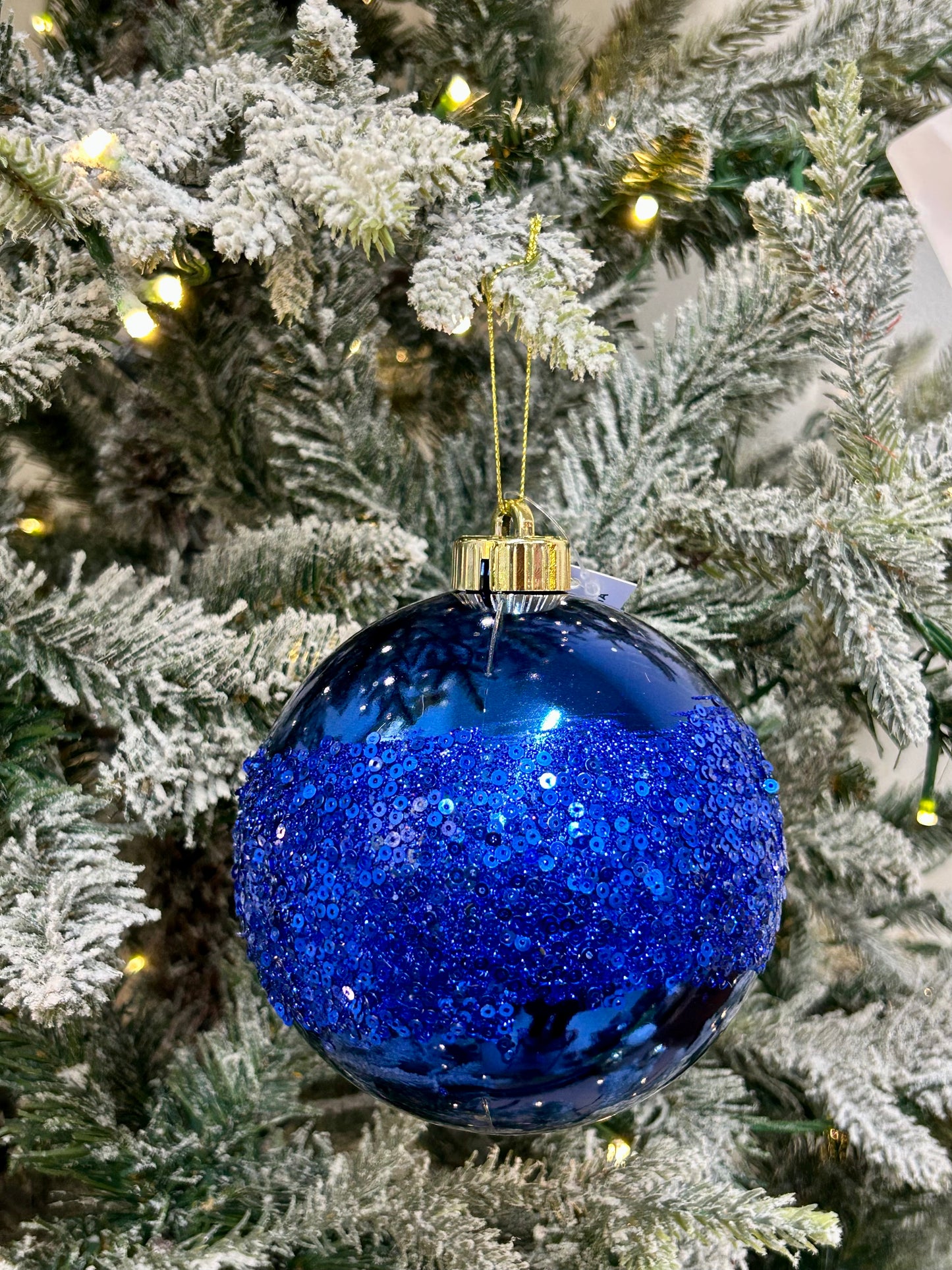 5 Inch Royal Blue Sequin Ball Ornament