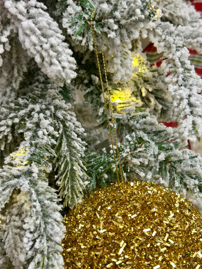 4 Inch Gold Foil Glitter Ball Ornament