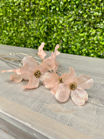 33.5 Inch Pink Shimmer Dogwood Spray