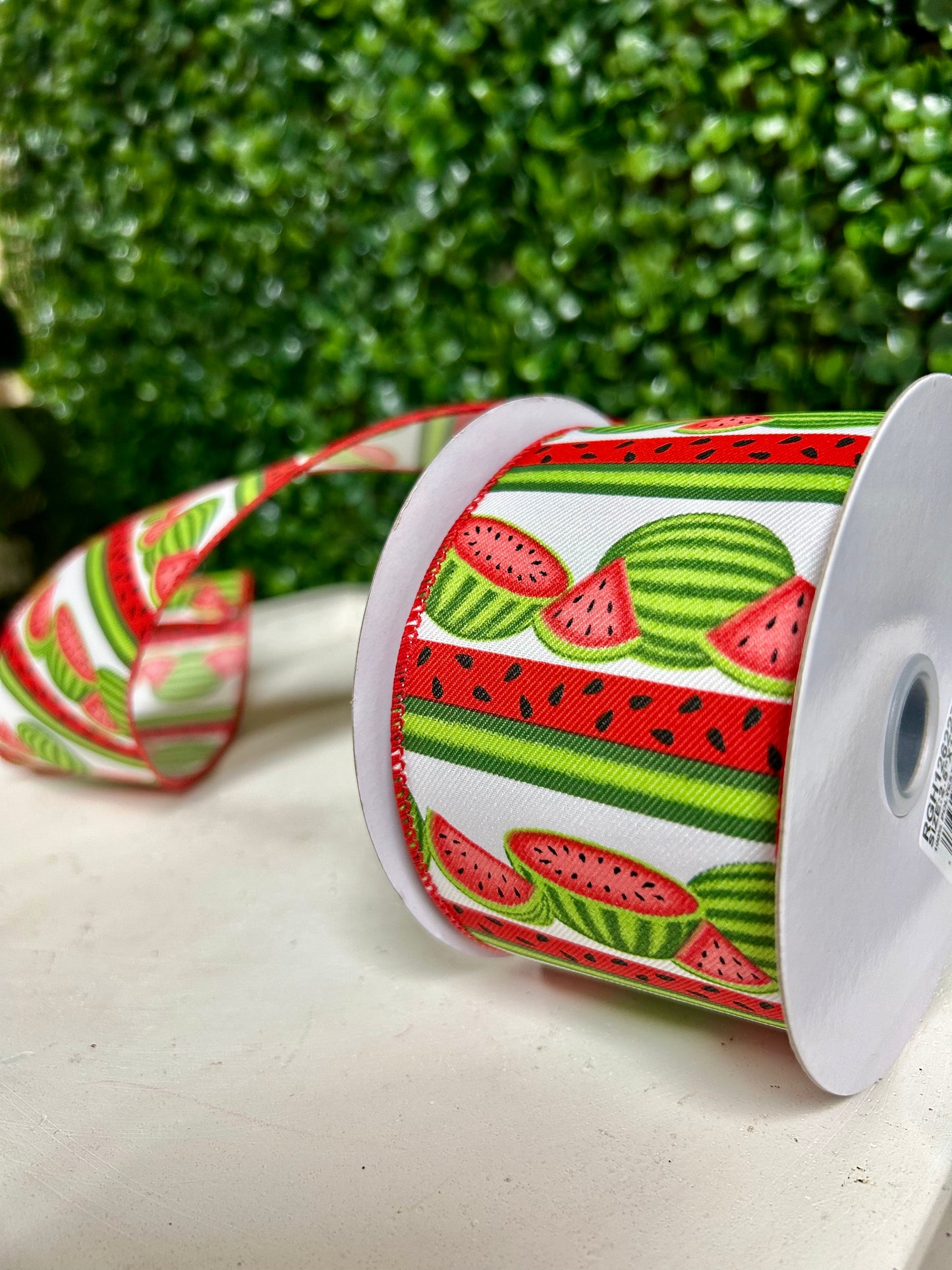 2.5 Inch By 10 Yard Watermelon Stripe Ribbon