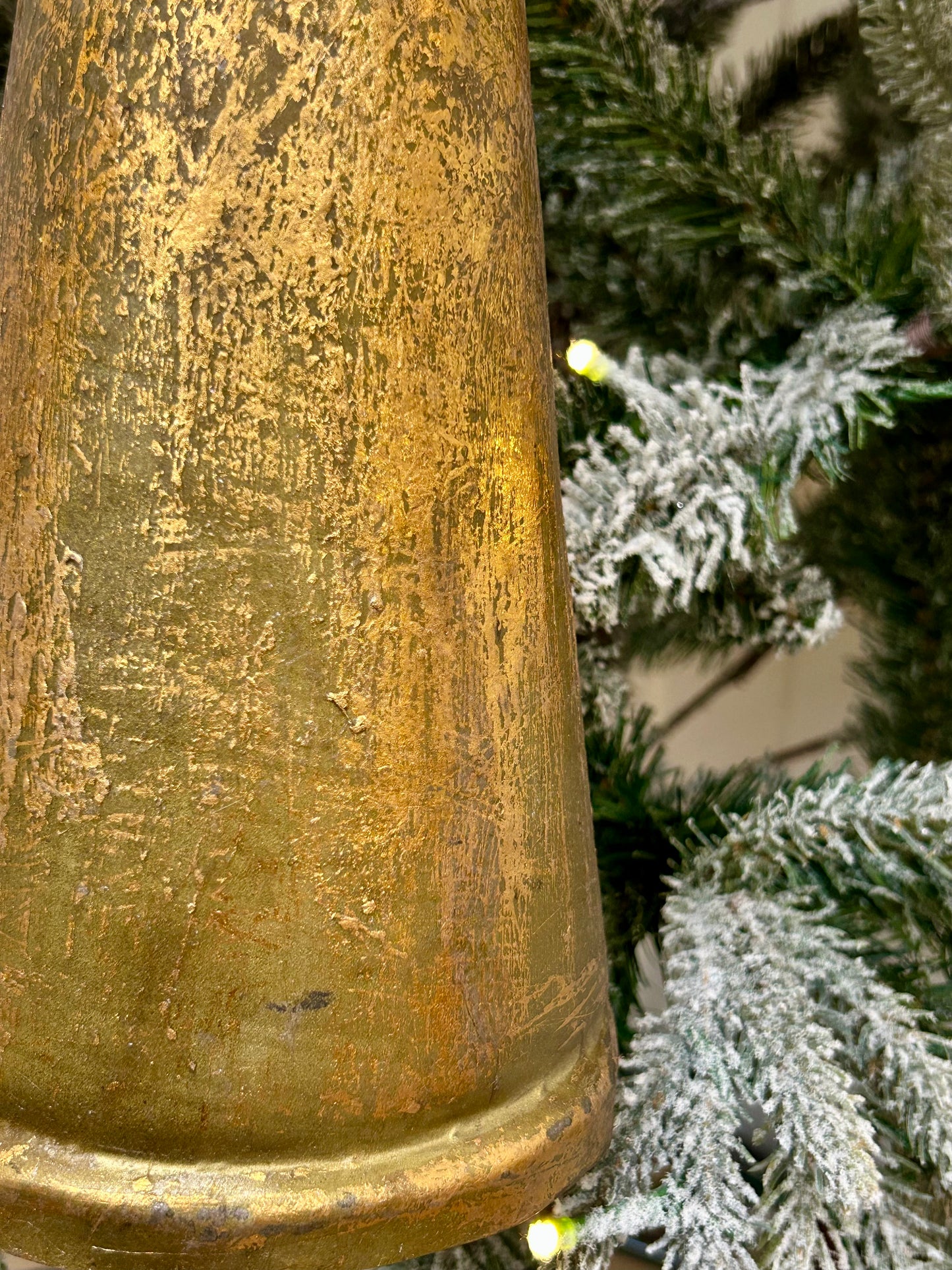 12 Inch Gold Antique Metal Bell Ornament