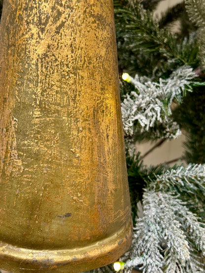 12 Inch Gold Antique Metal Bell Ornament