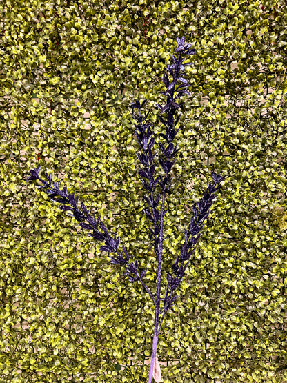 28.5 Inch Dark Blue Glittered Rosemary Spray