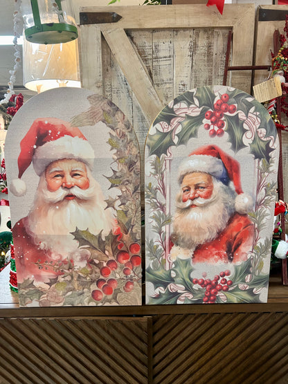 23.5 Inch Glitter Santa Arched Wall Decor Two Styles
