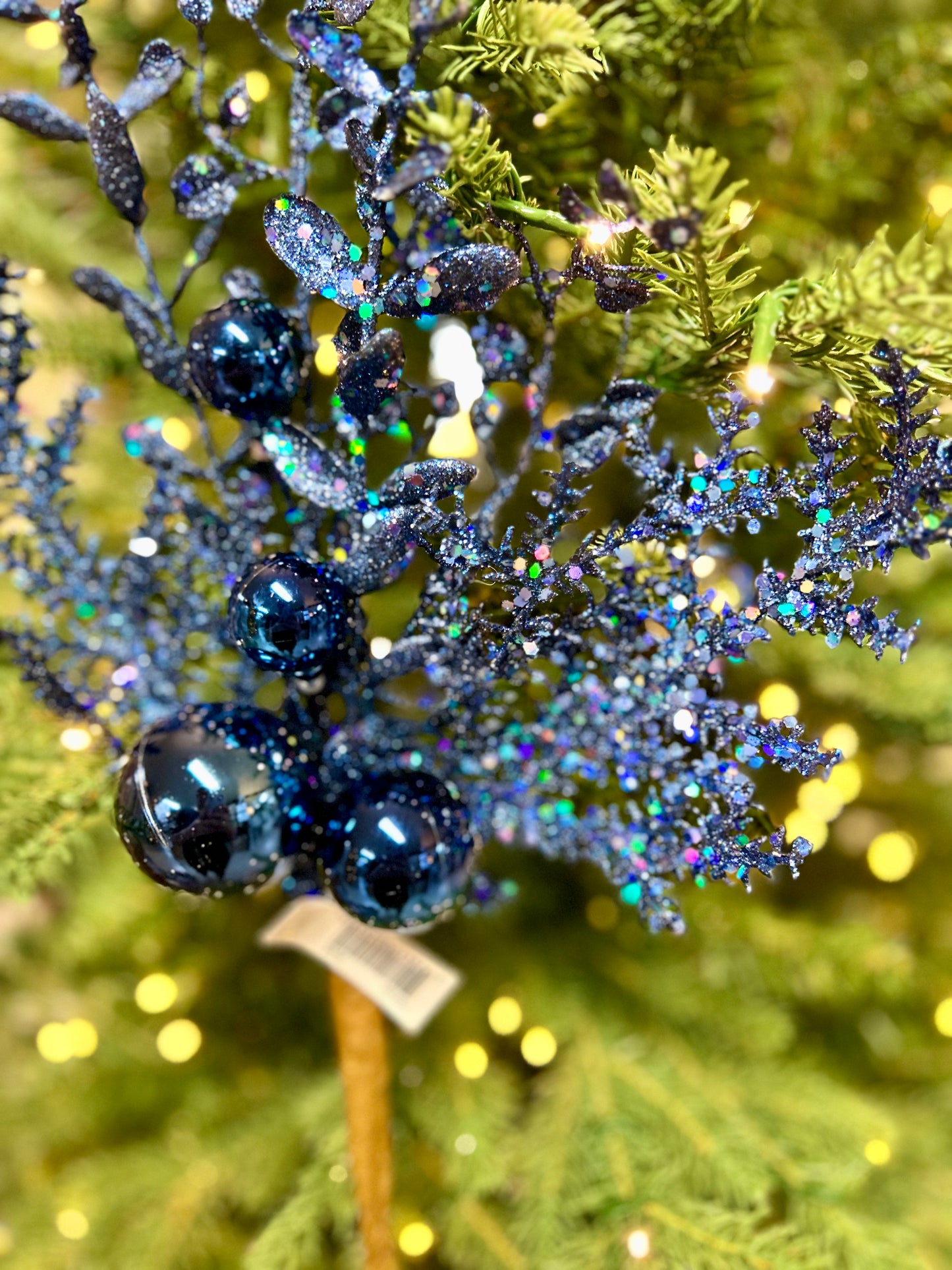 18 Inch Blue Ball Berry Spray